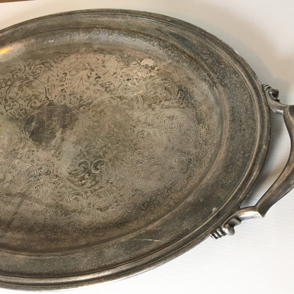 Vintage Silver Plated Serving Tray BEAUTIFUL - Picture 2 of 12